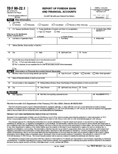 TDF 90-22 Foreign Bank Reporting US